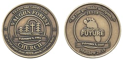 Brass Coin Commemorates Church Groundbreaking