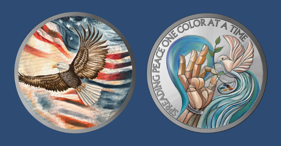 Global Peace Monument silver coins