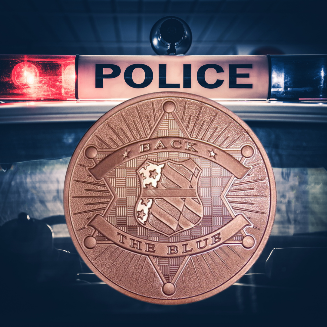 back the blue custom police challenge coin