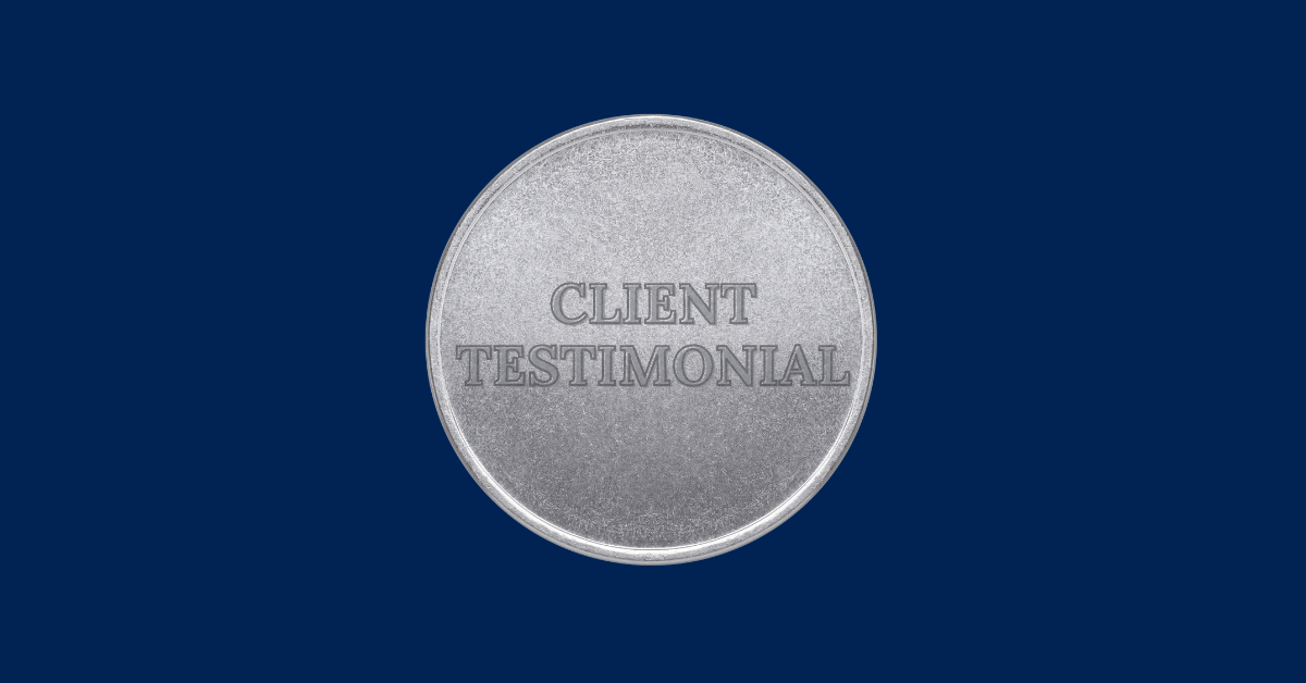 Client testimonial about their custom coins