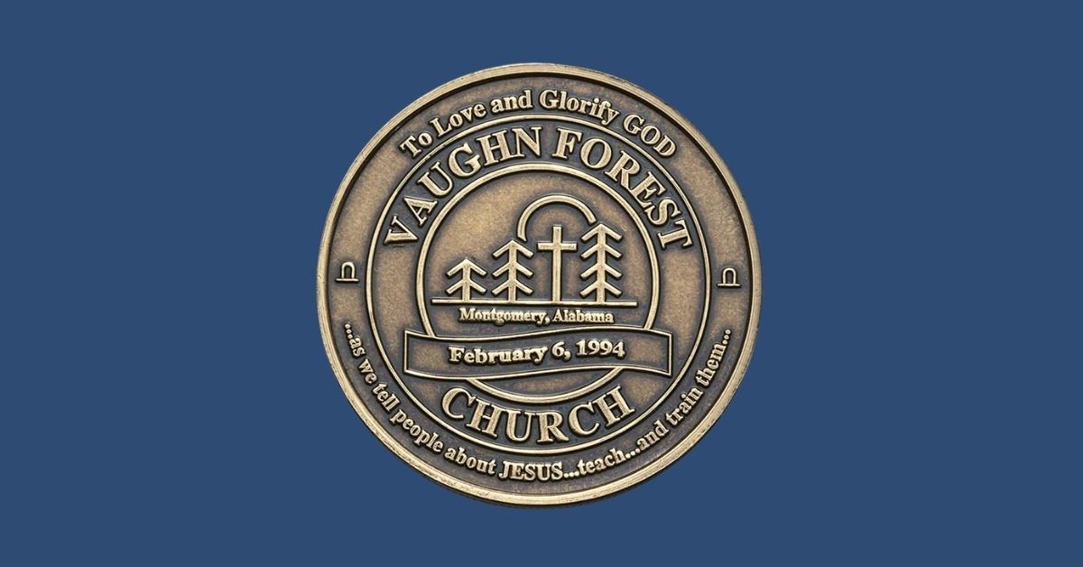 Vaughn Forest Church custom coin