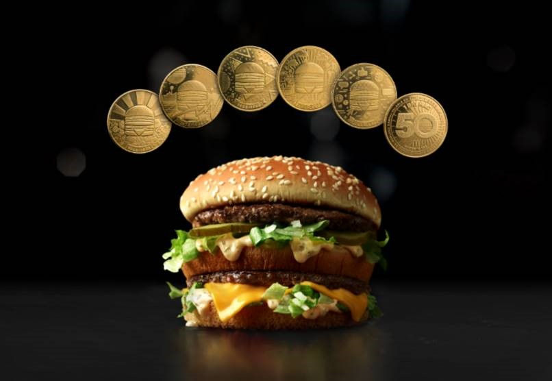 Big Mac with coins 