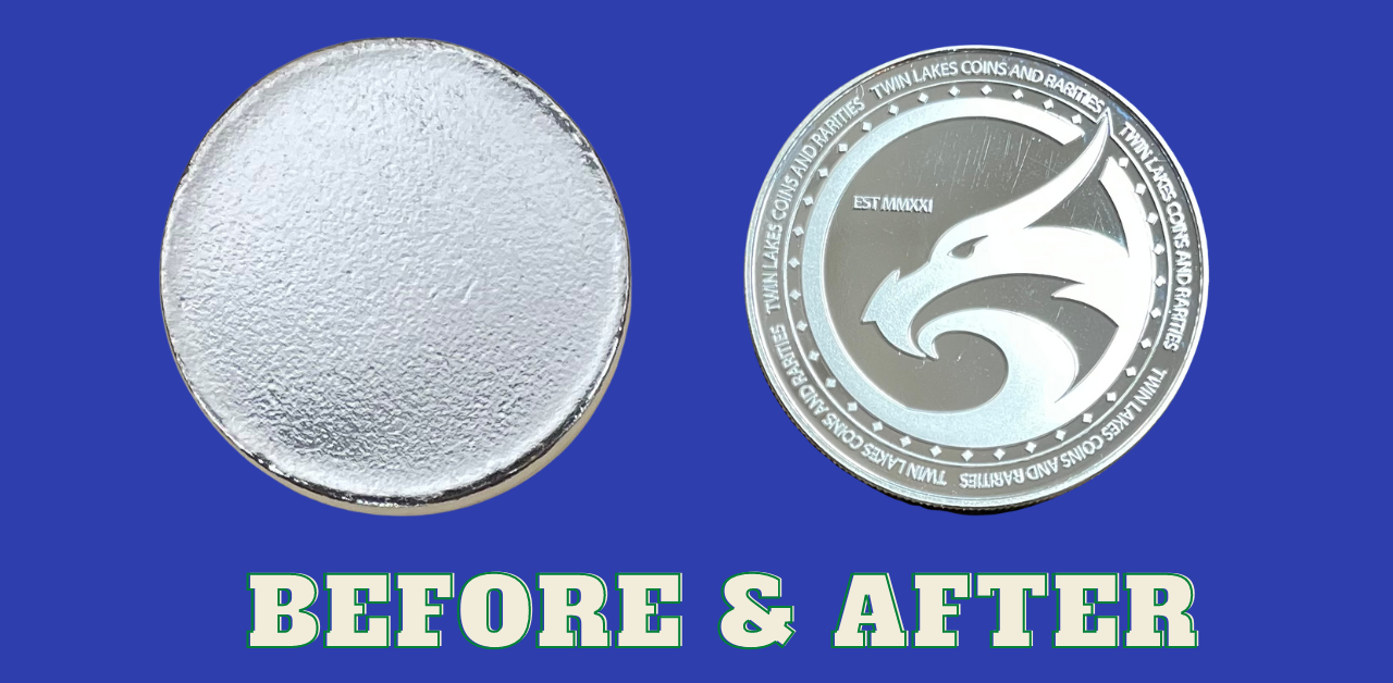 Before and After - silver blank to silver coin